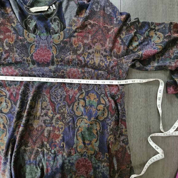 Soft Surroundings Womens Plus Size 1X Tunic Sweater Top Paisley Lightweight Knit - Picture 8 of 8